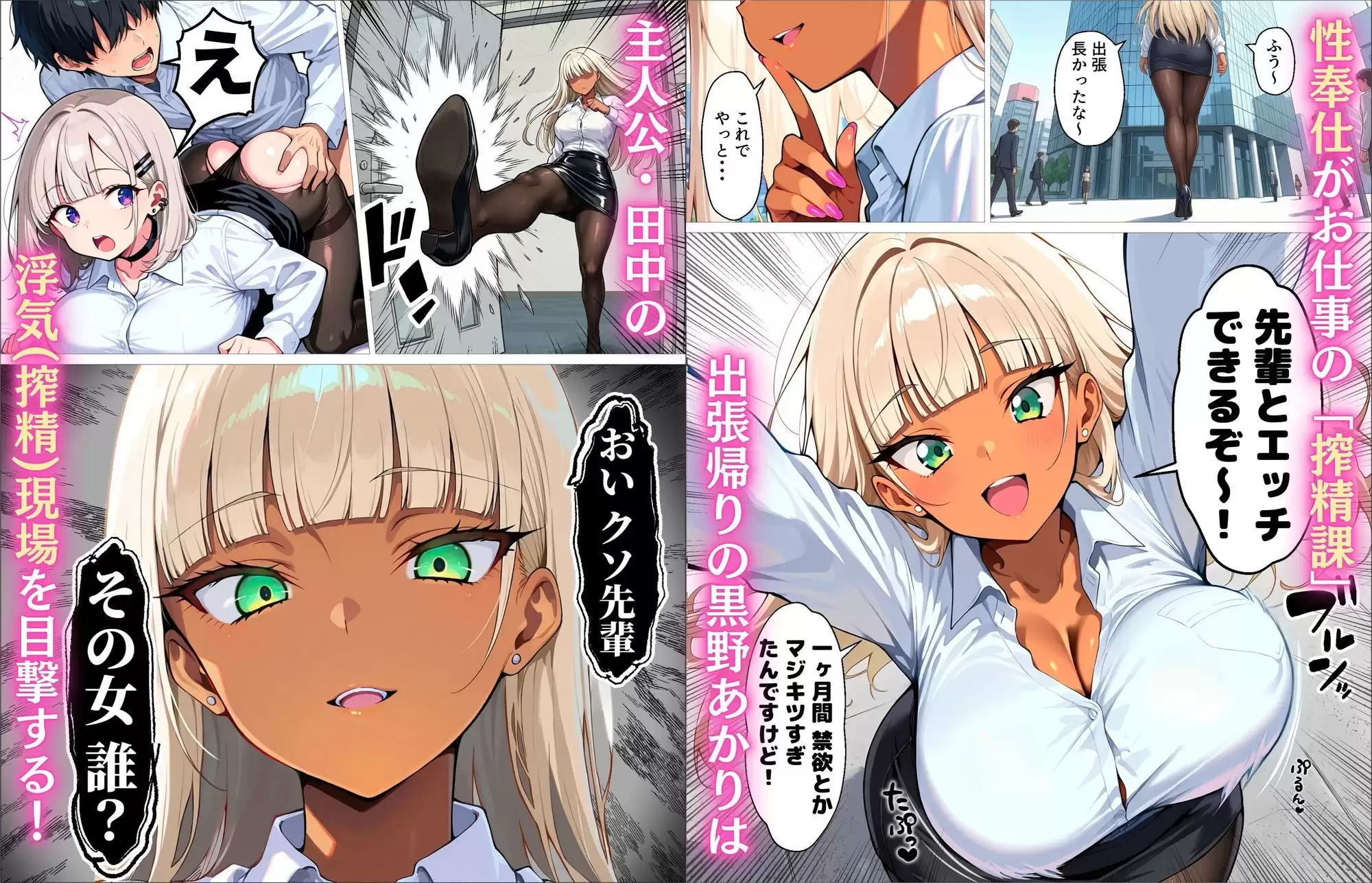 新卒の黒ギャルとダウナーギャルが「2人で」搾精してくれる話 1ページ目