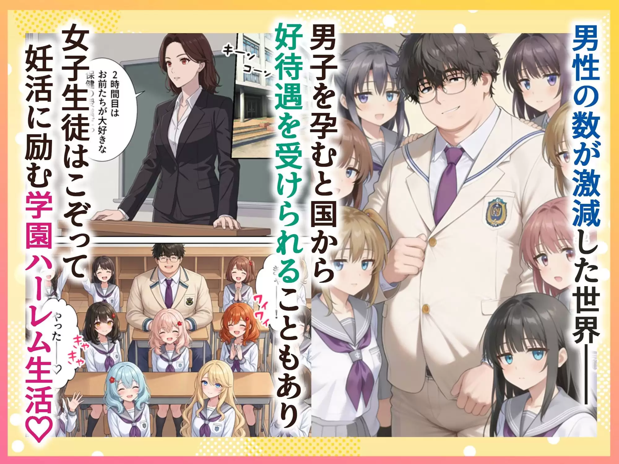 妊活ハーレム学園3 〜男子が俺だけの学校！デブスでもチンモテする世界！リボーンズ〜 1ページ目